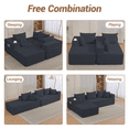 thumbnail image 3 of DELMANGO Modular Sectional Sofa with L-Shape Chaise, Corduroy Boneless Couch Set for Living Room, No Assembly Required, Black, 3 of 8