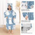 thumbnail image 4 of Wearable Blanket with Sleeves and Pocket Oversized Hooded Sweatshirt 3-14 YR White Cat S, 4 of 7