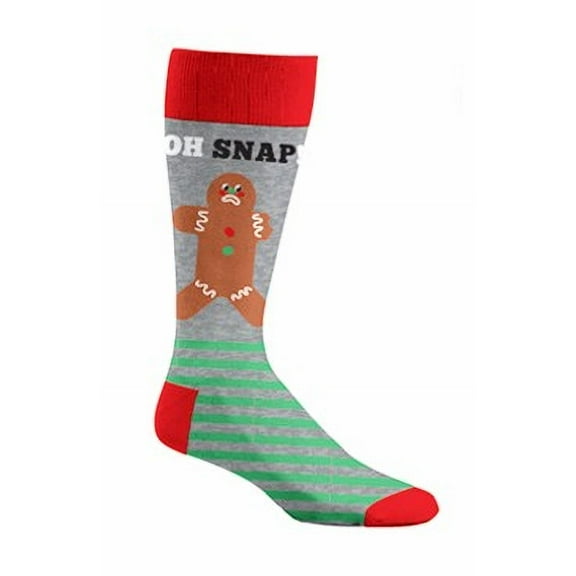 Men Christmas Holiday Gingerbread Funny Crew Socks