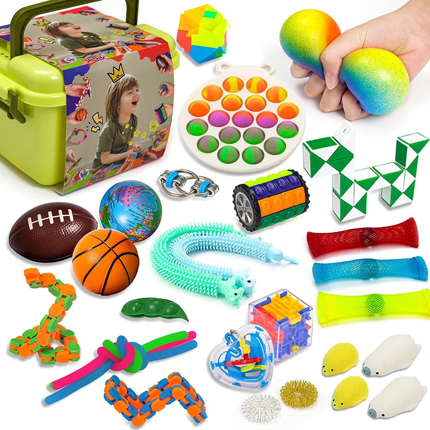 Donerton fingertip Toy Packs, 31pcs Sensory Toys Set Stress Relief and ...