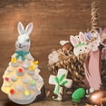 thumbnail image 4 of Lighted Easter Rabbits Tree, Ceramics Glowing Rabbits Tree Figurines Lighted Easter Rabbits Tabletop Tree with Colorful Lamp, Tabletop Rabbit Tree for Spring Easter Holiday Decor, 4 of 8