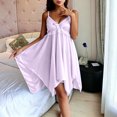 thumbnail image 6 of CHUMUD Petite Womens Summer Nightgowns V-Neck Spaghetti Strap Nightgown, Casual Sleeveless Pajamas Babydoll Sleep Dress, 6 of 8