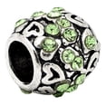 thumbnail image 3 of Birthstone  August Peridot Green  Rhinestone Spacer For Snake Chain Charm Bracelet, 3 of 3