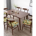 thumbnail image 4 of Dining Room Chair Seat Covers Set of 4 Hawaiian Hibiscus Flower Tropical Leaves Removable Stretch Chair Seat Cushion Slipcovers Protector for Holiday Party Festival Decoration, Summer Orange Green, 4 of 5