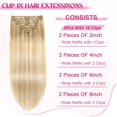 thumbnail image 2 of Extensiones de cabello humano real POGINJA con clip, 40 cm, 90 g, 2 of 6