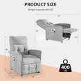 thumbnail image 6 of Power Recliner Chair with Heated & Massage, Adjustable Electric Lazy Boy Reclining Chair with Lumbar Support Pillow, Soft Fabric, Beige, 6 of 12