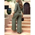thumbnail image 6 of Female Long Sleeve Beach Shirt Blouses Bathing Suit Cover Up Button Down Collar Dark Green S, 6 of 9