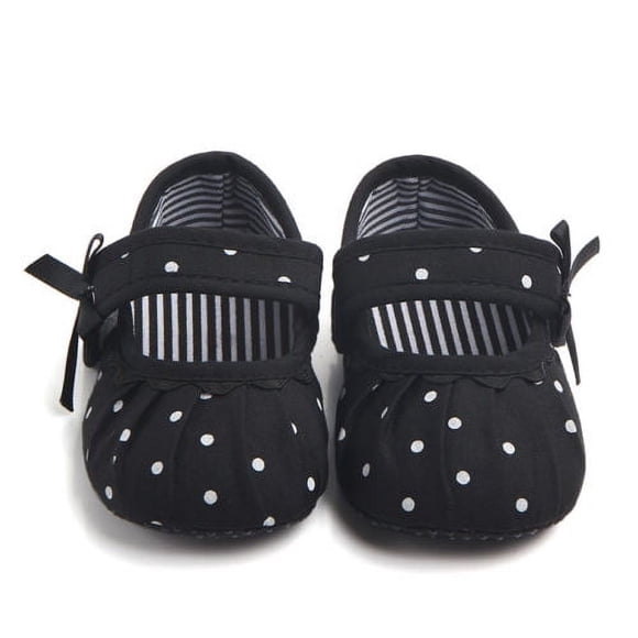 Baby Girl Soft Sole Shoes Cute Toddler Anti-slip Bowknot Polka Dot Crib Shoes