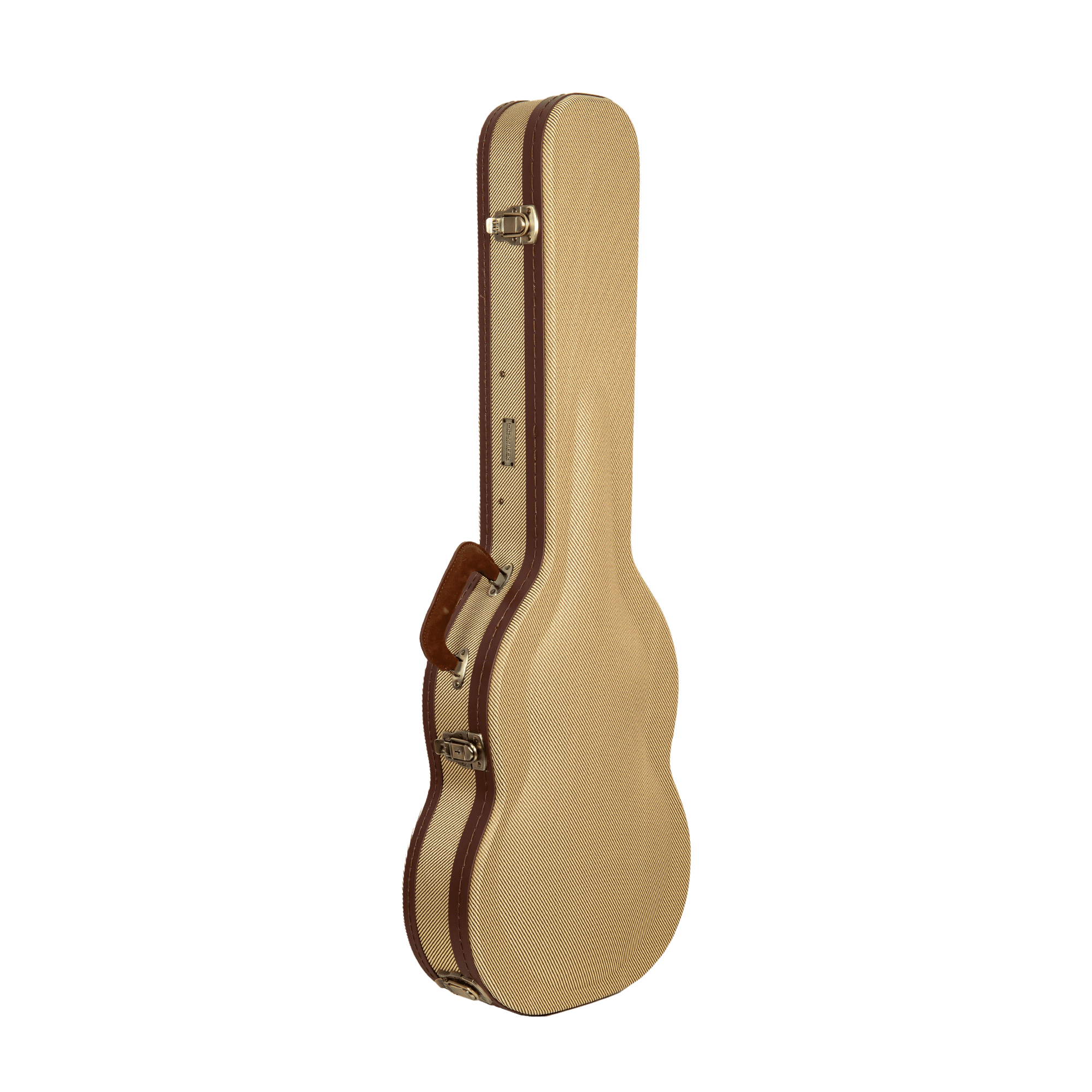 Crossrock Master Series - Wooden SG Electric Guitar Case - Security Lock, Genuine Leather Handle, Reinforced Hardware, Metal Feet, Storage Space- Fabric Tweed