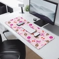 thumbnail image 2 of Long Mouse Pads for Desk,Pink Football and Flowers Pattern Desk Mats on Top Of Desks, Desk Mouse Pad Extra Large with 3mm Non-Slip Base and Stitched Edge for Gaming,Office,Work,Home 31.5"x11.8", 2 of 6