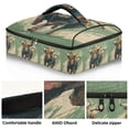 thumbnail image 2 of Iauyy Casserole Carrier for Hot Food Insulated Casserole Travel Carry Bag with Lid Food Warmer Bag for Party/Picnic,Angry Bull Running Picture, 2 of 7