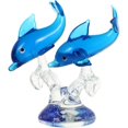 thumbnail image 1 of Figuras de vidrio de decoración Vintage, figura de delfín de cristal decorativa, delfín azul en miniatura, figura de pez de mar de vidrio soplado a mano, animales, 1 of 5