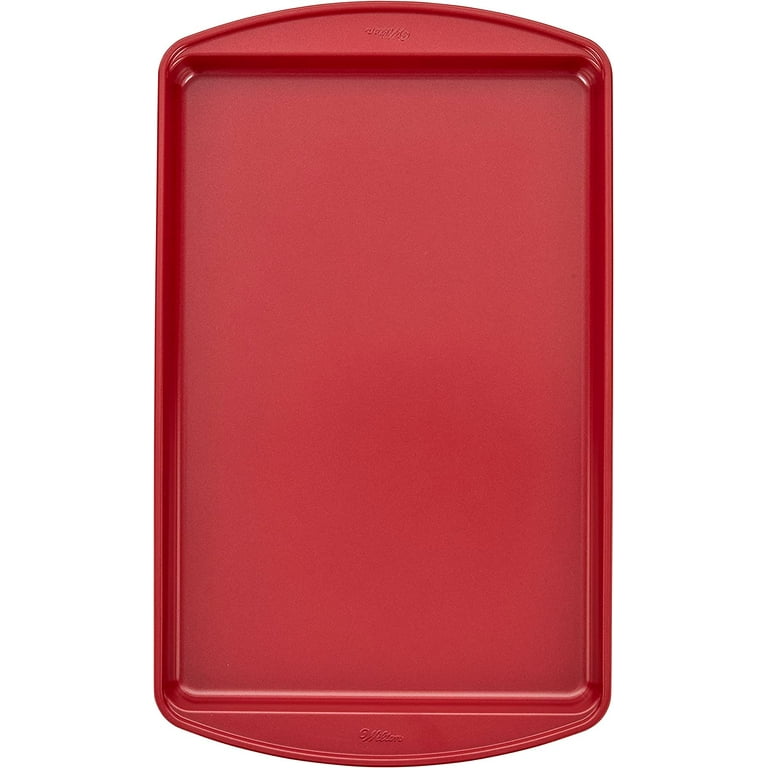 Eternal Living Non Stick Baking Pans Cookie Sheets for Baking with Red –  Only Outlet