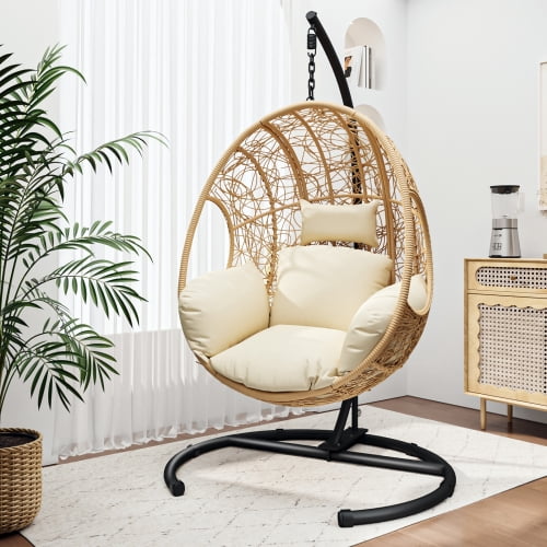 Egg Chair, Natural, Stand With 350 Lbs, Waterproof