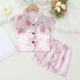 thumbnail image 2 of Zszcpp Infant Baby Girl Pajamas Outfits Set Pj'S Cartoon Print Button Down Loungewear Short Sleeve Comfortable Nightdress Sleepwear Clothes Sets, 2 of 7