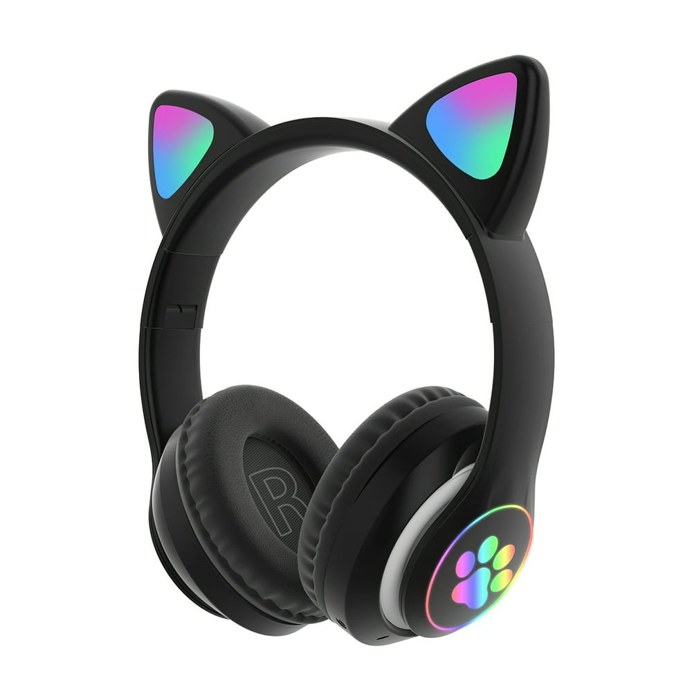 400mAh Bluetooth 5.0 Cute Cat Ear Headphones Foldable Kitten Gaming