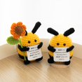 thumbnail image 3 of Lindo adorno de escritorio de abeja positiva de crochet con energía de crochet, abeja de miel pequeña, regalos para niños, muñeca de crochet,, 3 of 5