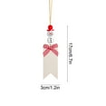 thumbnail image 2 of Red Wooden Christmas Hanging Tag With Bead, Writeable Drawable Gift Label For Tree Diy Ornament, Snowman Themed Holiday Decor, 2 of 6