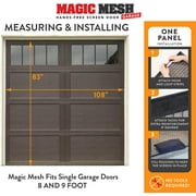 Magic Mesh Garage - Hands Free Magnetic Screen Door, Fits Single Garage Doors 8 & 9 Foot