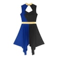 thumbnail image 4 of iiniim Costume de Danse Lyrique Sans Manches pour Femmes, Robe de Danse Lituricale Noire&Bleue TTG, 4 of 5