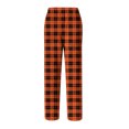 thumbnail image 5 of Fabrcox Plaid Flannel Pj Pants for Men Big and Tall M-Xxl Xxxl Wide Leg Pj Bottoms with Pockets Winter Warm Casual Drawstring Sleepwear Pants Saffron XL, 5 of 6