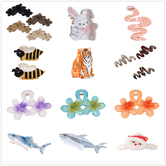 Fashionable Hair Claw Clip Cute Pattern Plastic Hair Holder Hair Accesory