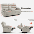 thumbnail image 3 of MCombo Power Loveseat Recliner Sofa, Faux Leather, Gray, Living Room, 3 of 10