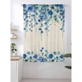 thumbnail image 2 of Sheer Curtains 63 Inch Length, Spring Blue Floral Semi Sheer Curtains Light Filtering Window Treatment, Farmhouse Weeping Floral Leaves Burlap Privacy Voile Drapes for Living Room Bedroom 52x63 Inch, 2 of 7