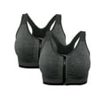 thumbnail image 1 of YouLoveIt Women's Sports Bra, 2 pack Front Zipper Closure Sports Bra Racerback Workout Bras, Removable Pad Tank Top Yoga Sports Bra Zip Front Sports Bra, 1 of 7