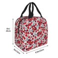thumbnail image 2 of Bingfone Red Hawthorn Print Lunch Bag Insulated Lunch Box, Small Leakproof Cooler Food Lunch Containers Reusable High Capacity Lunch Tote Bags for Work, Travel, Outdoor, 2 of 5