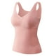 thumbnail image 1 of Ropa interior térmica para mujer, de moda, lisa, con cuello redondo, cojín en el pecho, camiseta térmica cálida de poliéster para mujer, cintura baja., 1 of 2
