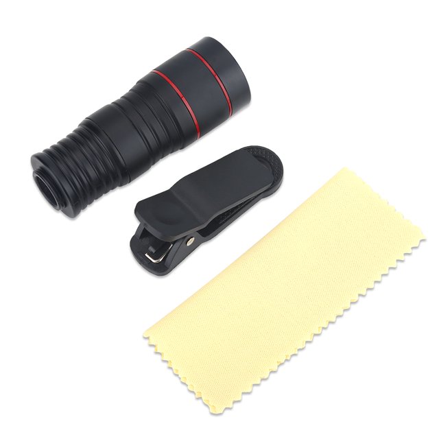 Mini telescopio portátil para teléfono inteligente, monoculador para teléfono con enfoque 12 veces, para exteriores (rojo)