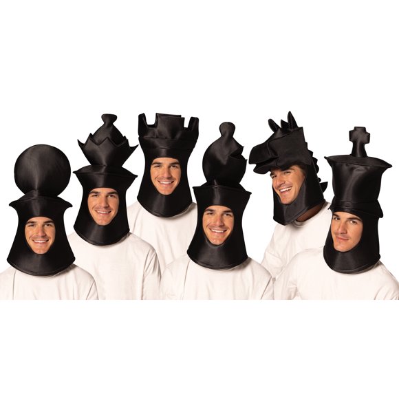 Rasta Imposta Ultimate Deluxe Black 6 Piece Chess Headpieces Costume Bundle, Black, Adult One Size, 20057