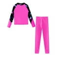 thumbnail image 3 of Alvivi Girls Long Sleeve Bathing Suit Swimsuit Kids Rash Guard Swim Top with Legging Pants Set Hot Pink 16, 3 of 6
