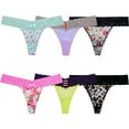 thumbnail image 2 of Curve Muse Pack Of 6 Women's Sexy Lace Thongs Low Rise Panties-PACK A-S/5, 2 of 7