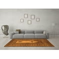 thumbnail image 3 of Ahgly Company Machine Washable Indoor Square Abstract Orange Modern Area Rugs, 5' Square, 3 of 4