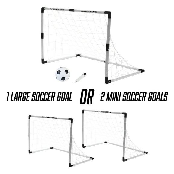 Future Stars 2-in-1 Junior Soccer Game Set - Nets, Ball and Pump - For Ages 2 and Up