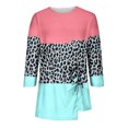 thumbnail image 4 of Qertyioot Femmes Été Mode Décontractée Impression Col Rond en Vrac T-shirt Tops Chemisier Pull, 4 of 5