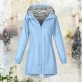 thumbnail image 6 of Rain Jacket Vmvidoty Fall Jackets for Women Rain Anorak Windbreaker Jacket Cropped Waterproof Lightweight Solid Coats for Women Light Blue 5XL Size S-5XL 9 Colors Available, 6 of 7
