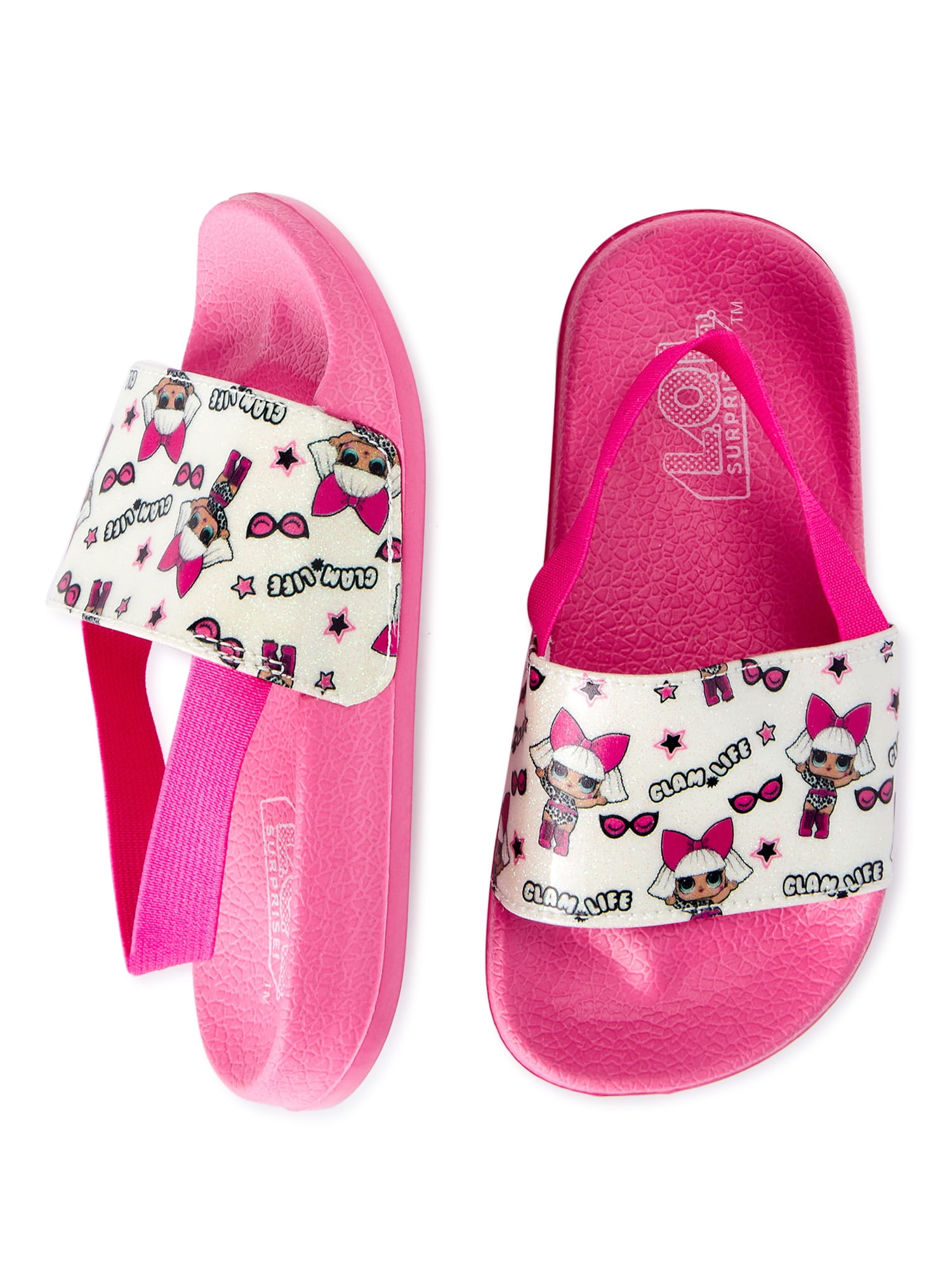 Lora Dora Girls Sandals Iridescent Glitter Sliders