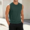 thumbnail image 2 of HappyYEE Men's Athletic Tank Tops, Casual Round Neck Sleeveless T-Shirt, Plus Size Summer Quick Dry Gym Fitness Tanks Green L, 2 of 8
