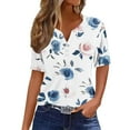 thumbnail image 2 of Tops for Women Trendy Tshirts Shirts for Women V Neck Womens Blouse Short Sleeve Blouses for Work, 2 of 5