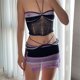 thumbnail image 1 of Top De Tubo + Falda Y2K Mujeres Tube Top + Mini Falda 2pcs Summer Sexy Falda Conjunto Conjunto de Punto (Púrpura S) Cgtredaw Para estrenar, 1 of 1