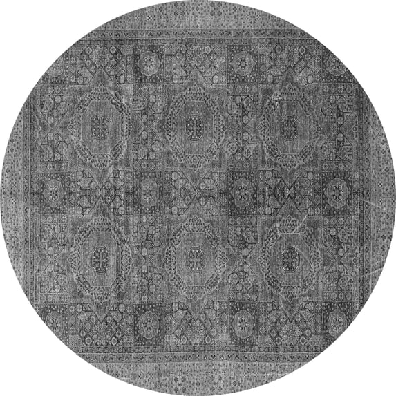 Ahgly Company Indoor Round Oriental Gray Modern Area Rugs, 6' Round