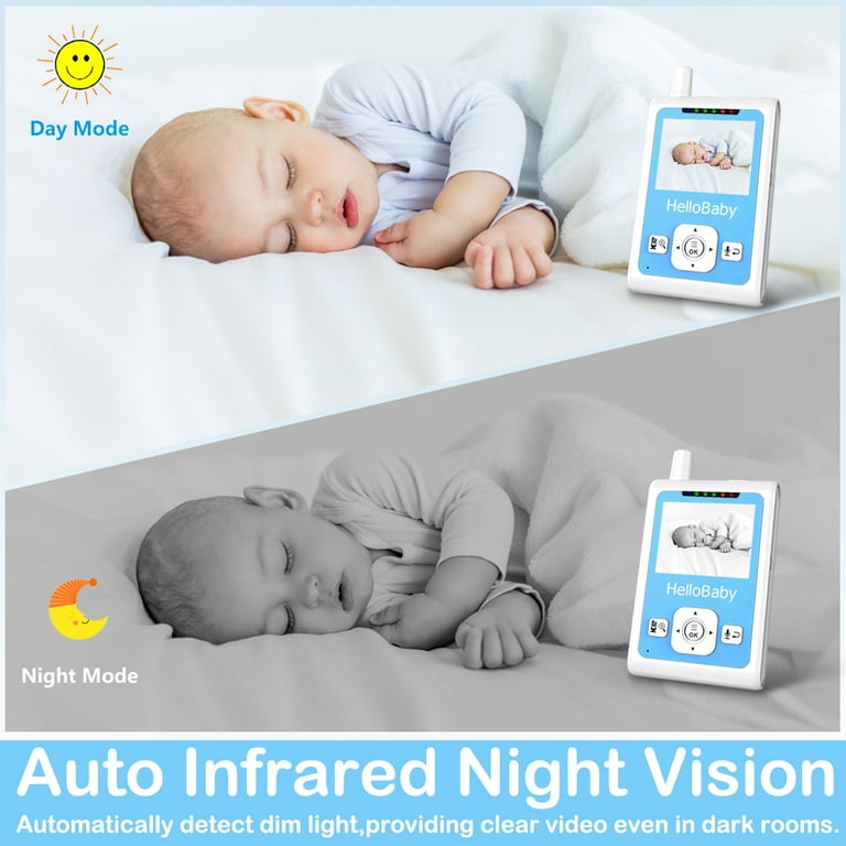 HelloBaby Baby Monitor- HB26 Video Baby Monitor with 2.4 inch Screen, Night  Vision, Temperature Sensor, VOX Mode, One-Way Talk 