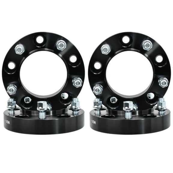 Hex Autoparts 4PCS 1.25" 5x150 Black Hubcentric Wheel Spacers Adapters 14x1.5 Thread Pitch for Toyota Tundra Sequoia Land Cruiser Lexus LX470 LX570