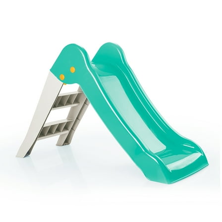Dolu My First Garden Slide Kids Indoor Outdoor Playground Equipment, Green/White