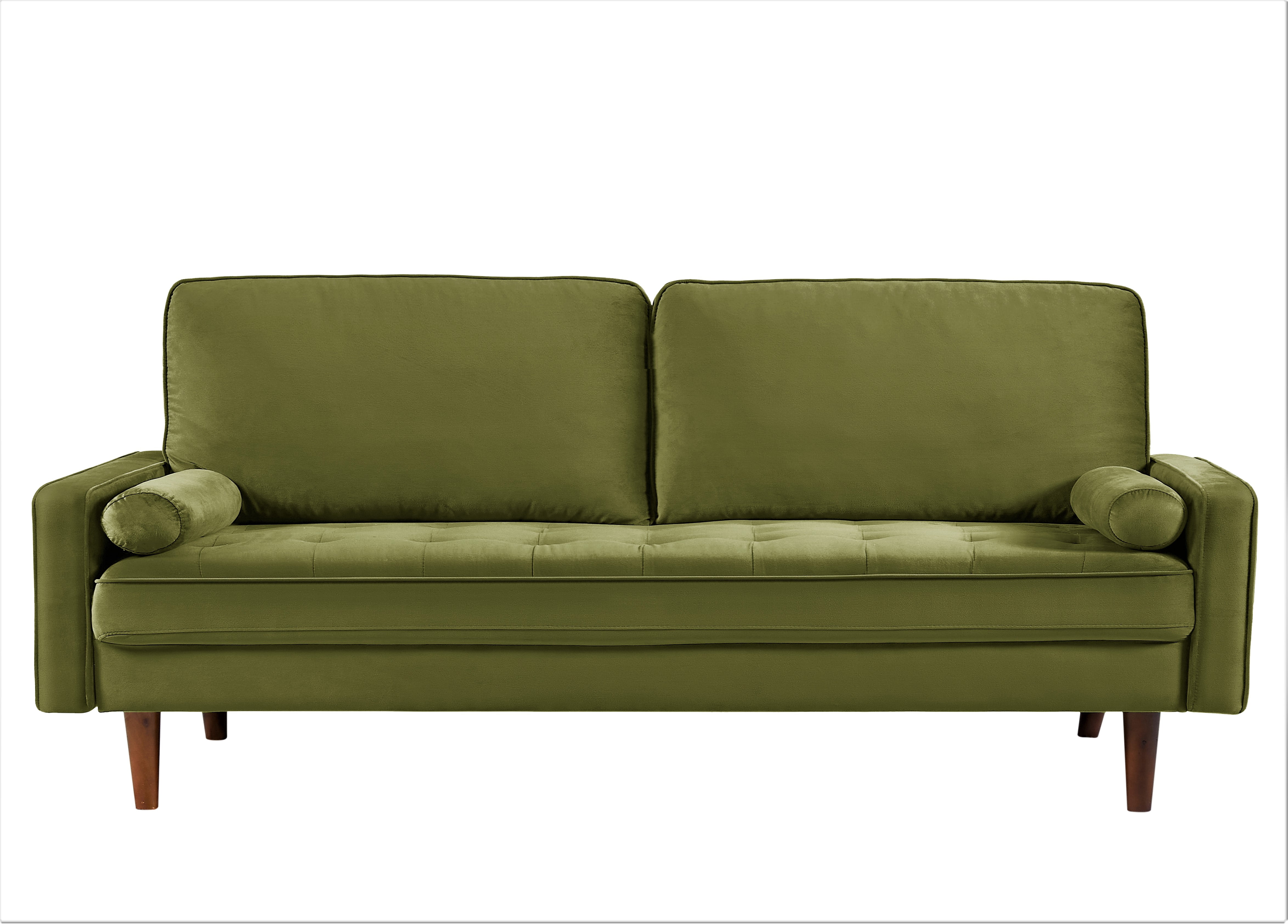 US Pride Furniture Monahan 70''W Velvet Tufted Sofa Olive Green