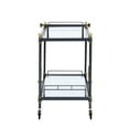 thumbnail image 4 of Clear Glass Serving Cart With Metal Frame - Black/gold Accents, Spacious Interior Modern Tempered Shelves, Ideal For Entertaining Spaces, 4 of 4
