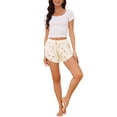 thumbnail image 2 of INSPIRE CHIC Womens Shorts Scalloped Hem Elastic Waist Adjustable Drawstring Ruffle Soft Cozy Sleepwear L Bear, 2 of 6